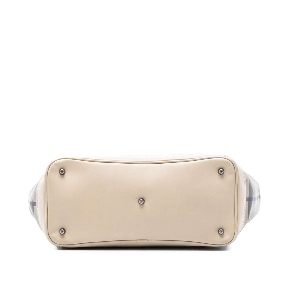 Pre-Loved Burberry Smoked Check Coated Canvas Handbag - Picture 3 of 7